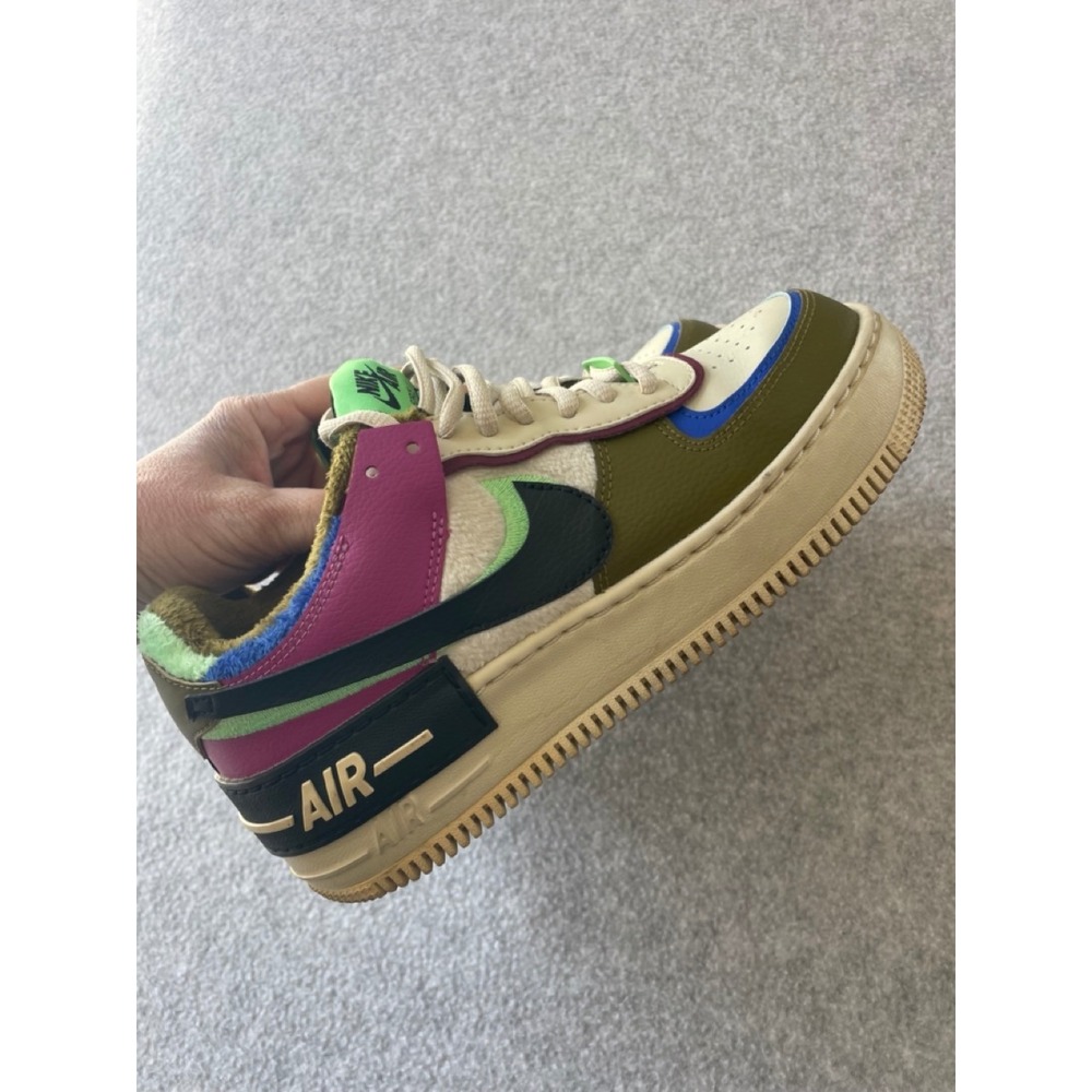 Nike Air Force 1 Shadow Wild Multi-Color Faux Fur Sneakers Womens 7